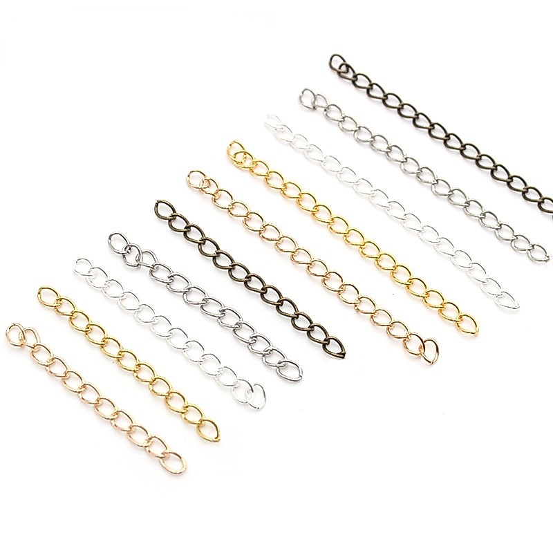 100 ชิ้น / ถุง สร้อยคอ สายโซ่ต่อขยาย เครื่องประดับ diy อุปกรณ์เสริม หางโซ่ เครื่องประดับ โซ่ต่อขยาย