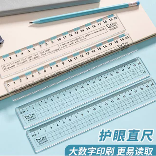 S0291 ไม้บรรทัด สีใส 20cm ไม้บรรทัดพลาสติก ขอบหยัก อุปกรณ์เครื่องเขียน ของแจก นักเรียน