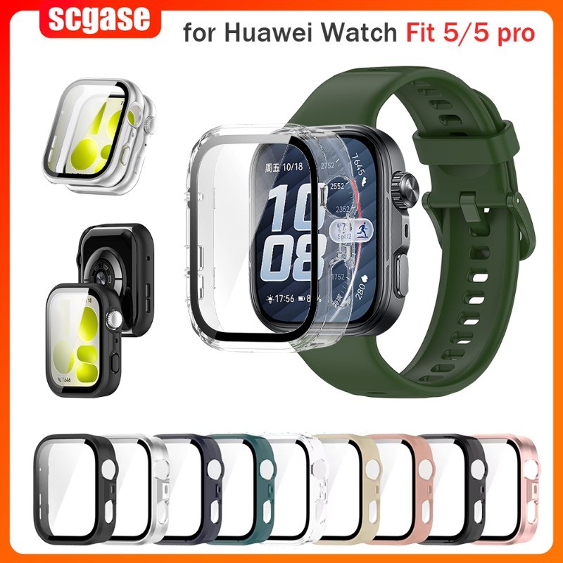 สําหรับ Huawei Watch Fit 5/4 HD แก้วฝาครอบหน้าจอ Protector Hard PC กันชนสําหรับ Huawei Fit 5/4 Pro อุปกรณ์เสริมฝาครอบ