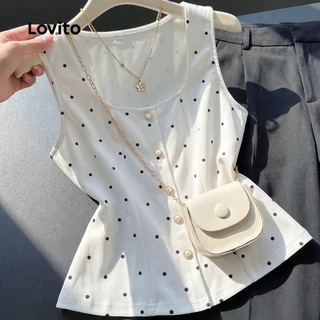 (New Arrival) Lovito เสื้อผู้หญิงคอปกติดกระดุมสุดคลาสสิกสําหรับฤดูใบไม้ผลิ/ฤดูร้อน L195ED352