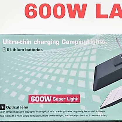 ไฟแคมป์ชาร์จบางพิเศษ dc5 - 2a max 600 WATT