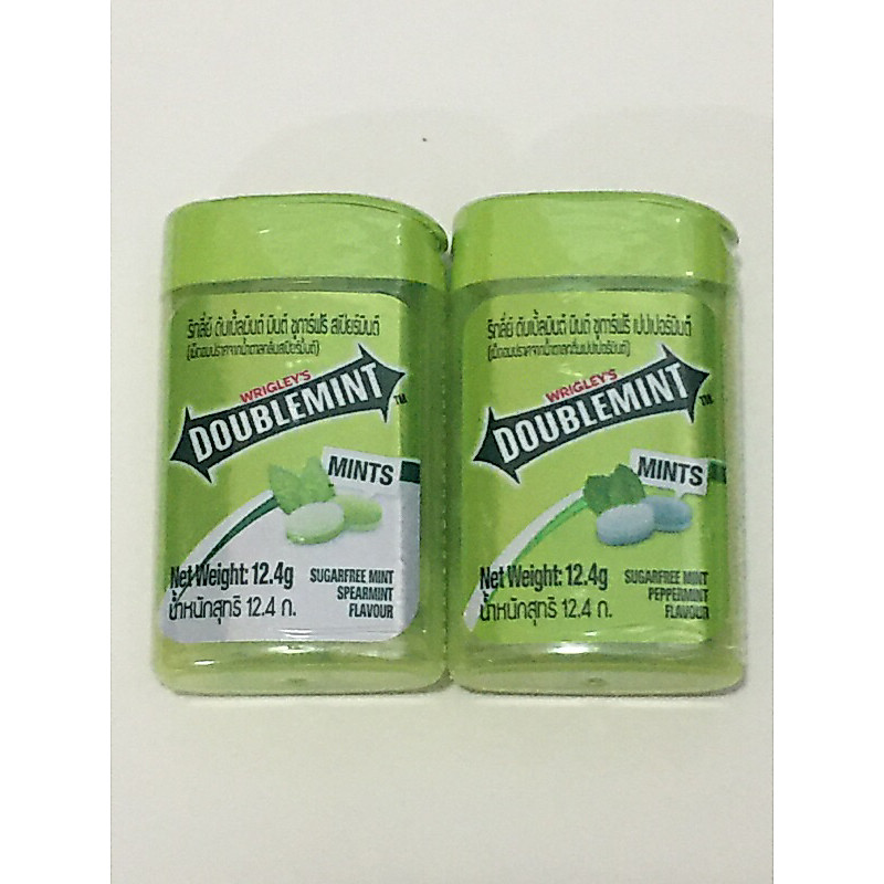ริกลี่ย์ดับเบิ้ลมิ้นต์(2 ชิ้น/ 3 ชิ้น) สูตรเปปเปอร์มิ้นต์/สเปียร์มิ้นต์) 12.4 กรัม