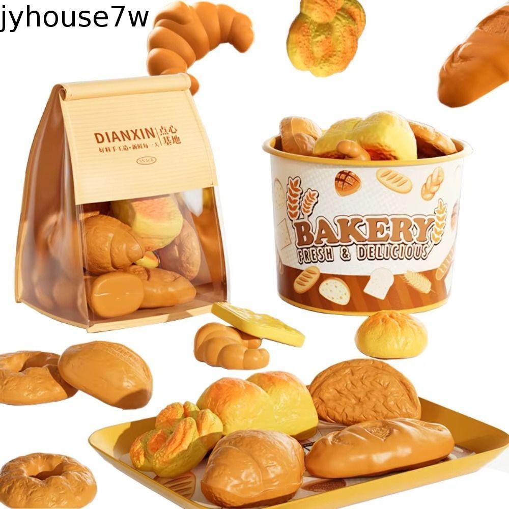 JYHOUSE แกล้งเล่นของเล่นในครัว,เล่นบ้านอาหารทําอาหารจําลองขนมปังขนม,เด็กชายและเด็กหญิงสมจริงการศึกษาโดนัทขนมปังปิ้งชุดขนมปังปาร์ตี้กิจกรรม