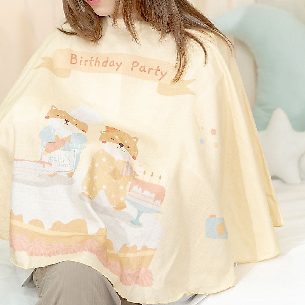 Granny Ben Birthday Party Collection ผ้าคลุมให้นมพับเก็บได้ในตัว Tencel™ Pocket Poncho