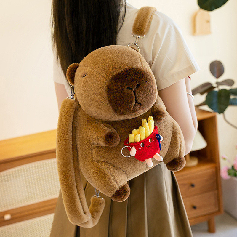 Kapibala ตุ๊กตา Capybara กระเป๋าเป้สะพายหลังตุ๊กตาเด็กนักเรียนตุ๊กตากระเป๋า Kapibala Capybara กระเป๋