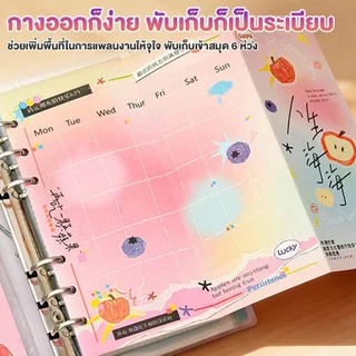 【มีสติ๊กเกอร์ให้】DIYสมุดโน๊ตน่ารัก DIY สมุดโน๊ต วารสาร สมุดบันทึก สมุดไดอารี่ เปลี่ยนไส้ได้ หน้าภายในใช้งานได้หลากหลาย