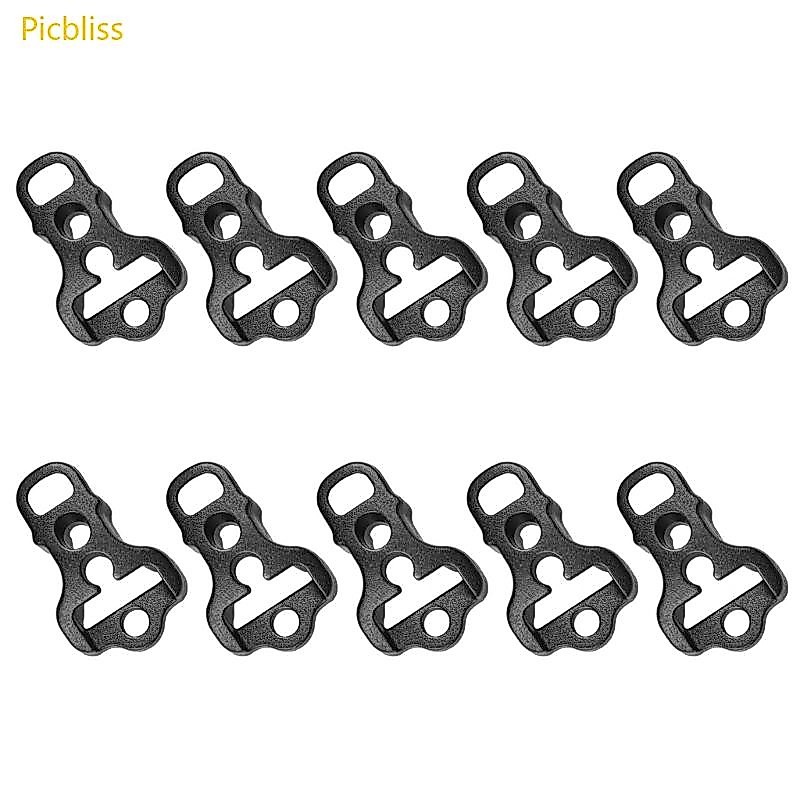 Picbliss 10 ชิ้นเต็นท์เชือก Fastener ปรับ Guy เชือก Runners Tensioners Camping Nonslip เชือกหัวเข็มขัด Stopper เดินป่า Acc