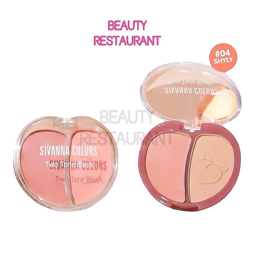 HF573 บลัชออน ซีเวนน่า คัลเลอร์ส SIVANNA COLORS SWEET PEACH TWO-TONE BLUSH