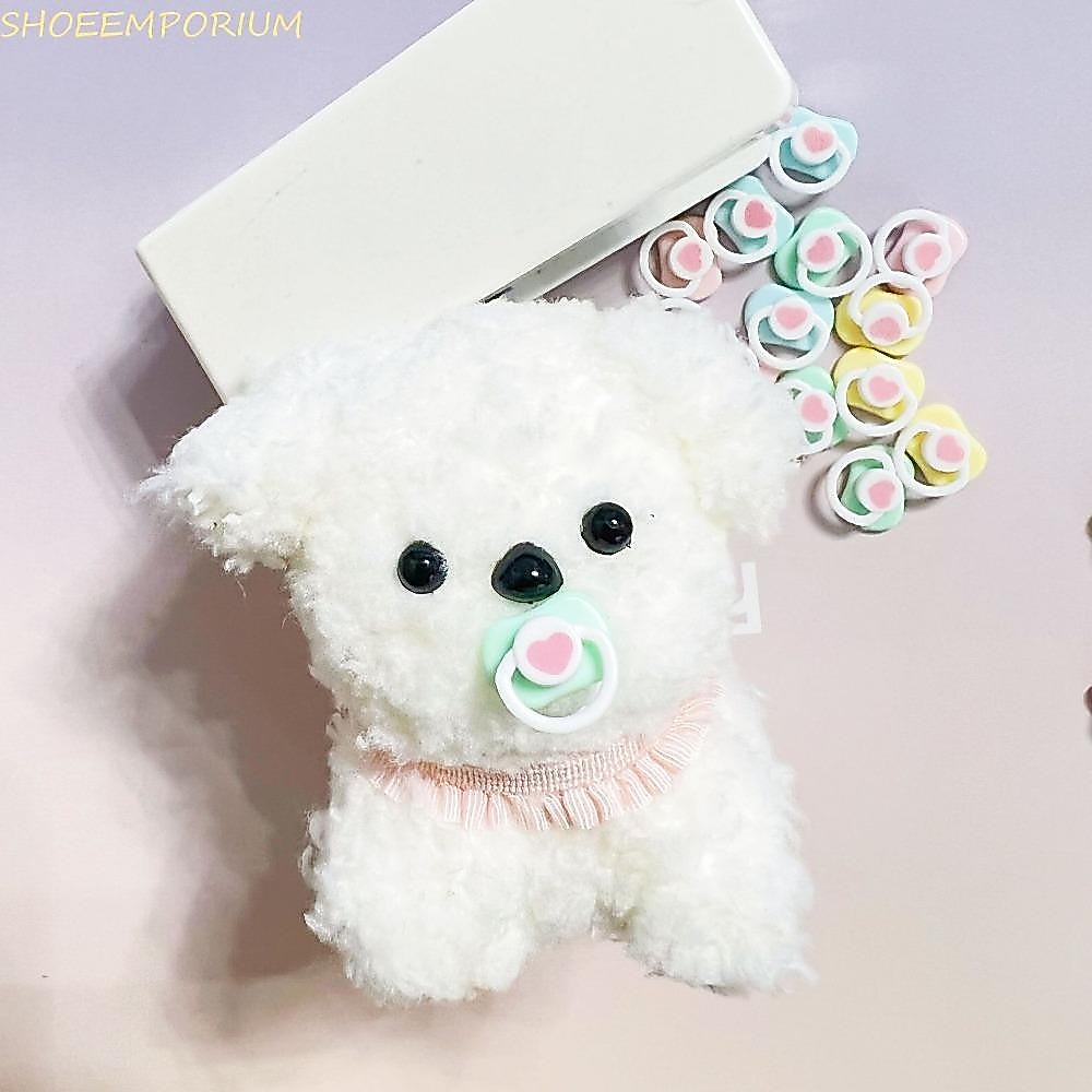 SHOEEMPORIUM มินิตุ๊กตา Pacifier 4 ชิ้น สีชมพู/สีฟ้า อุปกรณ์เสริมของเล่นตุ๊กตา BJDummy รุ่นพลาสติก น่ารัก