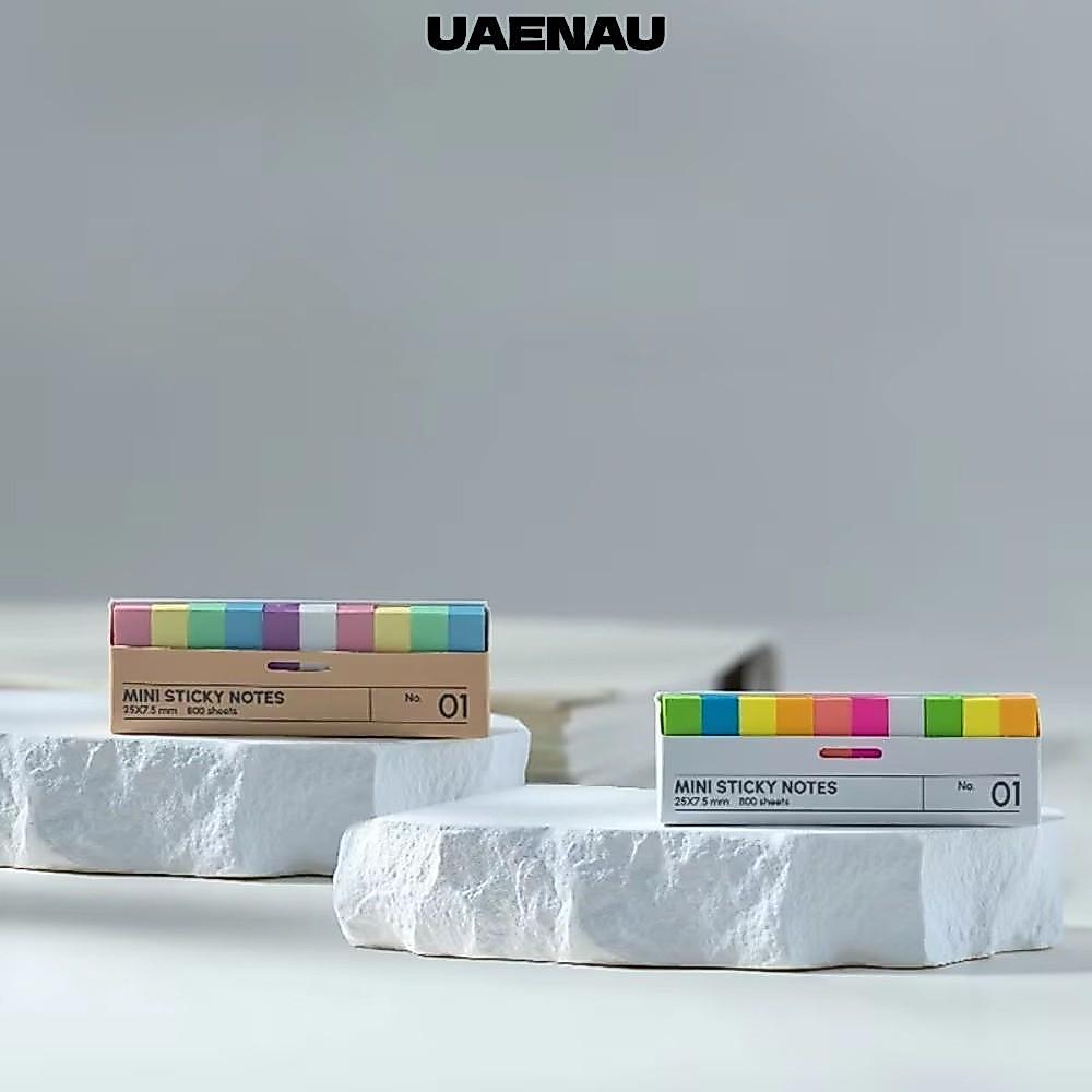 UAENAU Sticky Notes, 800 แผ่น Self-Adhesive Fluorescence Index ป้าย, สีสันหน้าเครื่องหมาย Classify ไฟล์อ่าน Sticky Notes Study Notes