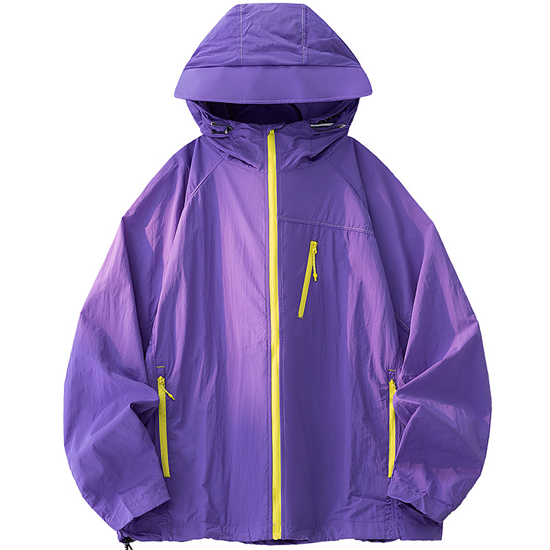 ผู้ชายผู้หญิง UPF50 + เสื้อแจ็คเก็ตป้องกันแสงแดดน้ําหนักเบาแห้งเร็ว Hooded Sun เสื้อ Multi Zip Po