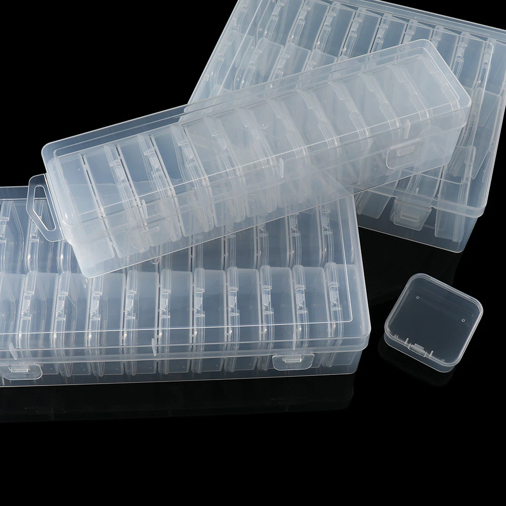 กล่องเก็บเครื่องประดับ PP ใส (12/24/30 ช่อง) กล่องพลาสติกแยกช่อง ตลับใส่ลูกปัด อะไหล่ DIY พกพาสะดวก