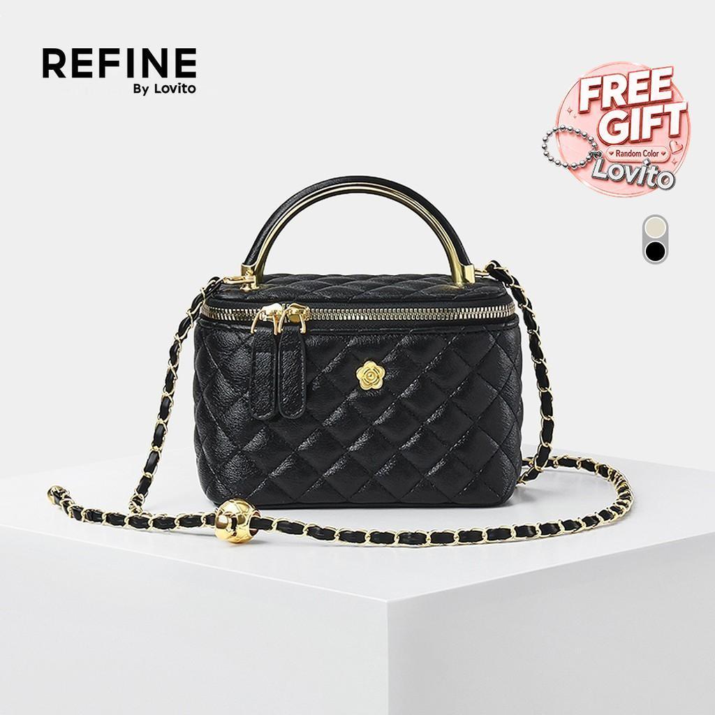 (Refine by Lovito) สง่างาม กระเป๋าสะพายไหล่สำหรับผู้หญิงคุณภาพสูง หรูหรา ทำจากผ้าชั้นเยี่ยม LR16E016