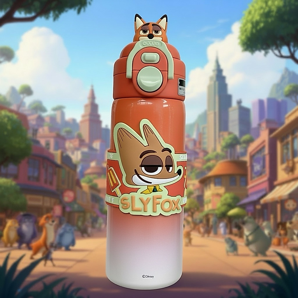 กระติกน้ำเด็ก Zootopia fox สีส้ม ของแท้เก็บความเย็น 10 ชม