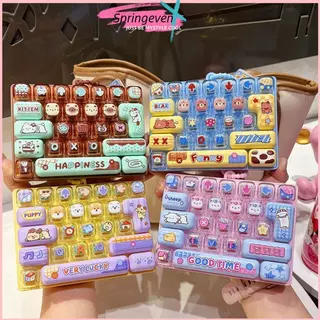 Srenf น่ารัก Anti-Stress Dpression ของเล่น 26 คีย์ Fidget ปุ่มของเล่นกระเป๋ากันน้ําจี้สําหรับผู้ใหญ่ความวิตกกังวลบรรเทา Glory