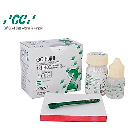 [หมดอายุใน 2028]GC FUJI 2 SET 15g Powder & 8ml Liquid [GC/JAPAN] Glass Ionomer Restorative Dental Universal Filling & Luting Cement