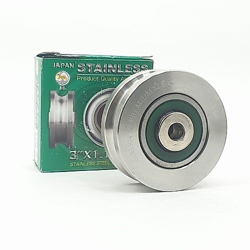Changdee eco SC ล้อร่องกลมสแตนเลส 3" X 1.1/4" ขนาดรู 3/8" U-Groove สินค้าดีมีคุณภาพ*