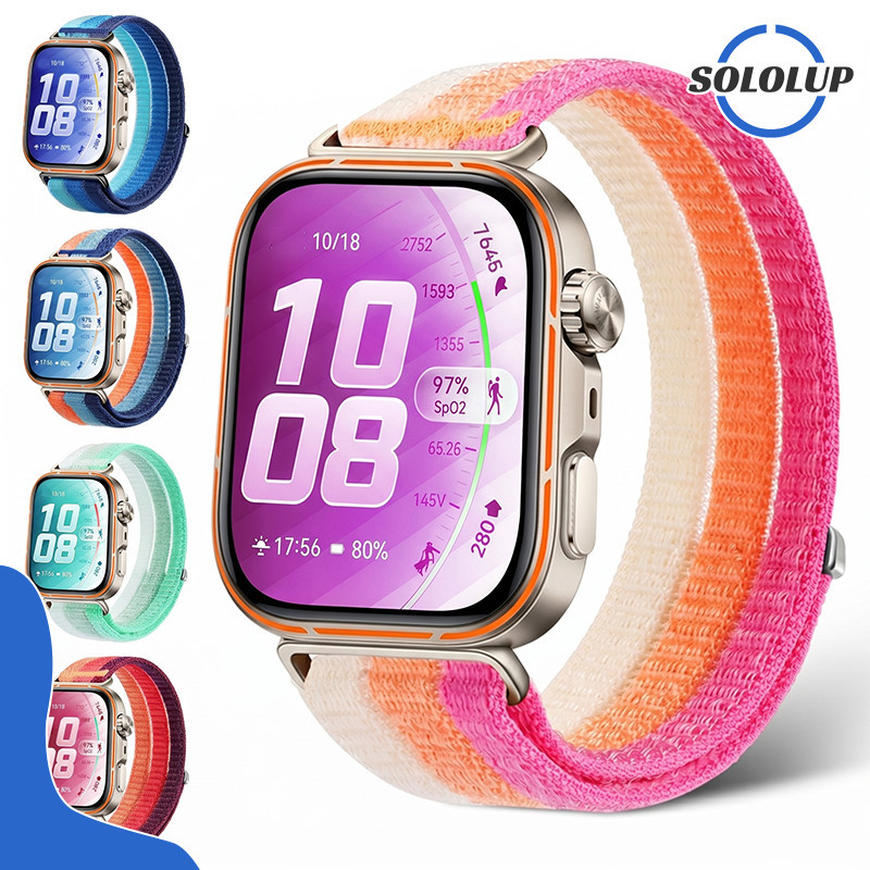 สายไนลอนเดิม for Huawei Watch Fit 5 5 Pro 4 4 Pro 3 สายรัดข้อมือเปลี่ยน สายรัดนาฬิการะบายอากาศกีฬา