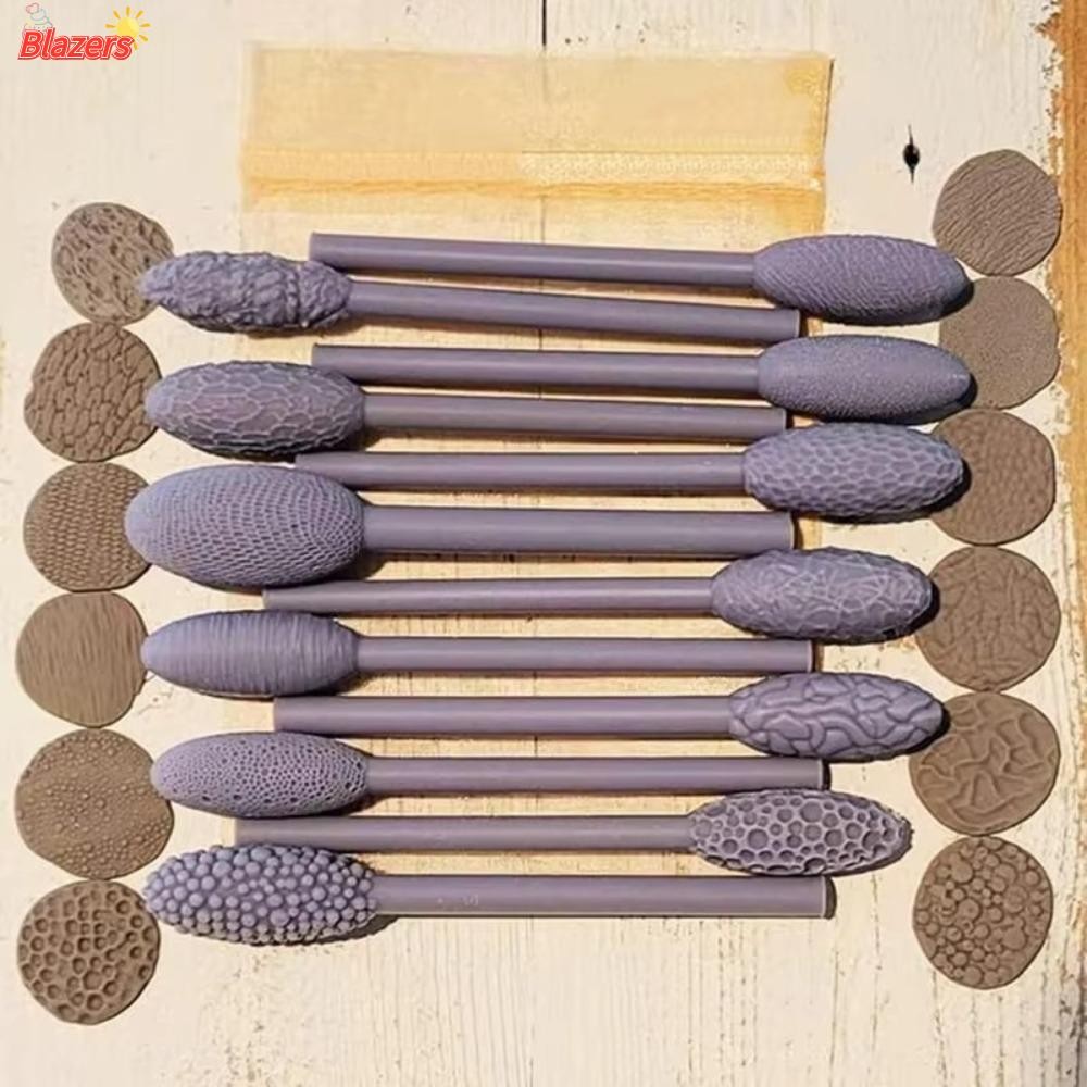 BLAZERS Texture ชุดเครื่องมือสําหรับ Clay, Rolling Emboss ลายสก๊อต Hand Art Clay Modeling Roller, Cl