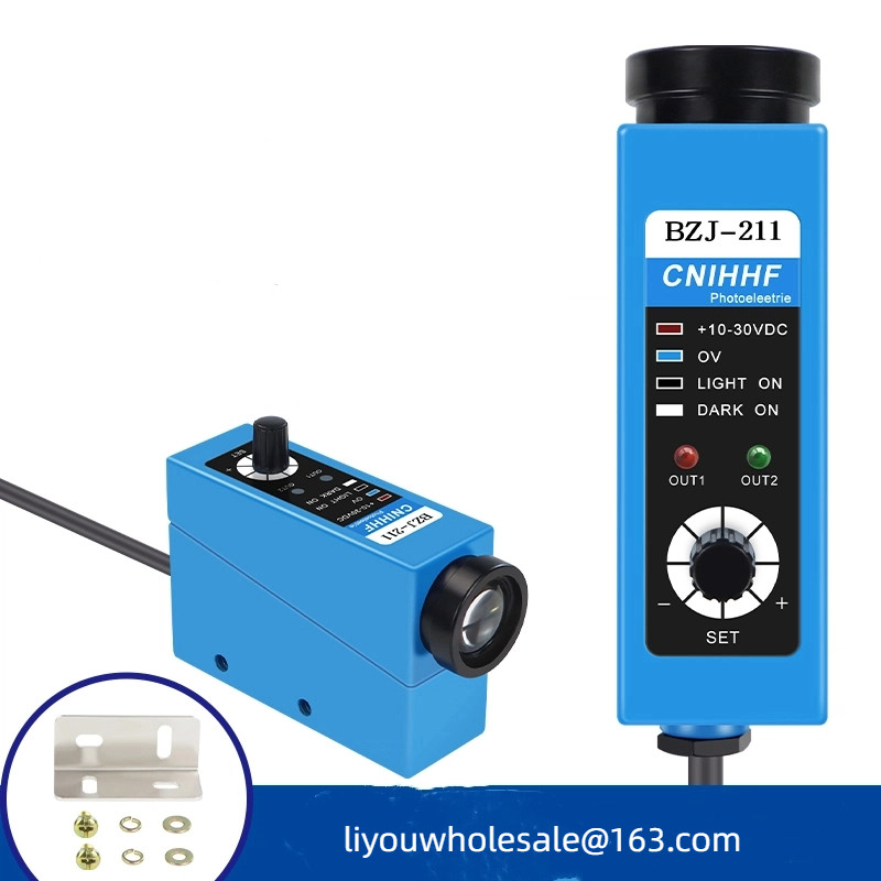 BZJ-211 สี Label Sensor กระเป๋าเครื่องทํา Light Label Photoelectric Eye Correction Devation Sensor ติดตามสี Photoelectri