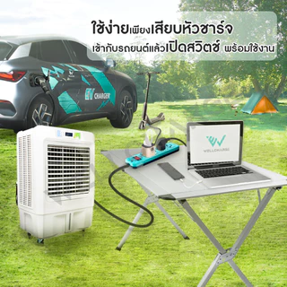 VEHICLE-TO-LOAD ปลั๊ก V2L สำหรับเสียบไฟจากรถ IEC53 3x1.5 Sq.mm. 3500W.16A ยาว 5 M. เต้ารับ 4 ช่อง/ 1 สวิตซ์