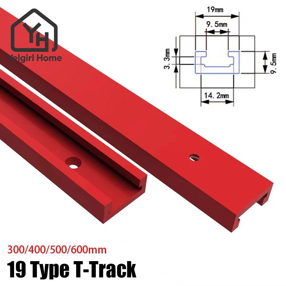 YELGIRLB 1 ชิ้น T-Slot Track,สไลด์รางนําทางอลูมิเนียมT-Track,T Slider Fixture Slotสไลด์ 300-600 มม.1
