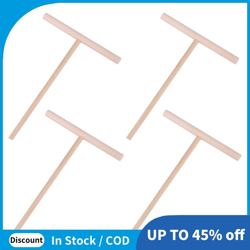 4 ชิ้น T Shape Crepe Maker Pancake Batter ไม้ Spreader Stick, ไม้ Crepe เครื่องมือ, Crepe Spreaders 