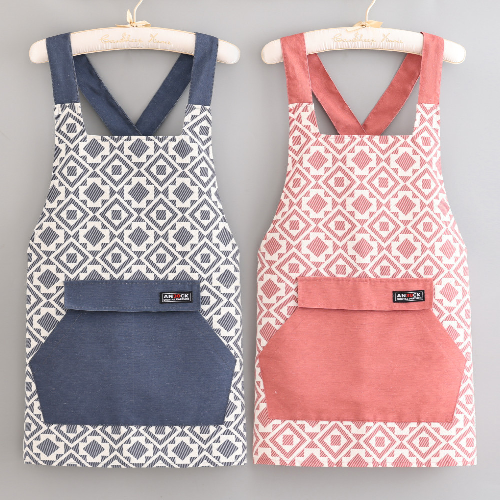 ผ้ากันเปื้อนผ้าใบแขนกุดใหม่กันน้ํามัน Stain-Resistant Home Cooking Stylish Kitchen Coverall Workwear Catering
