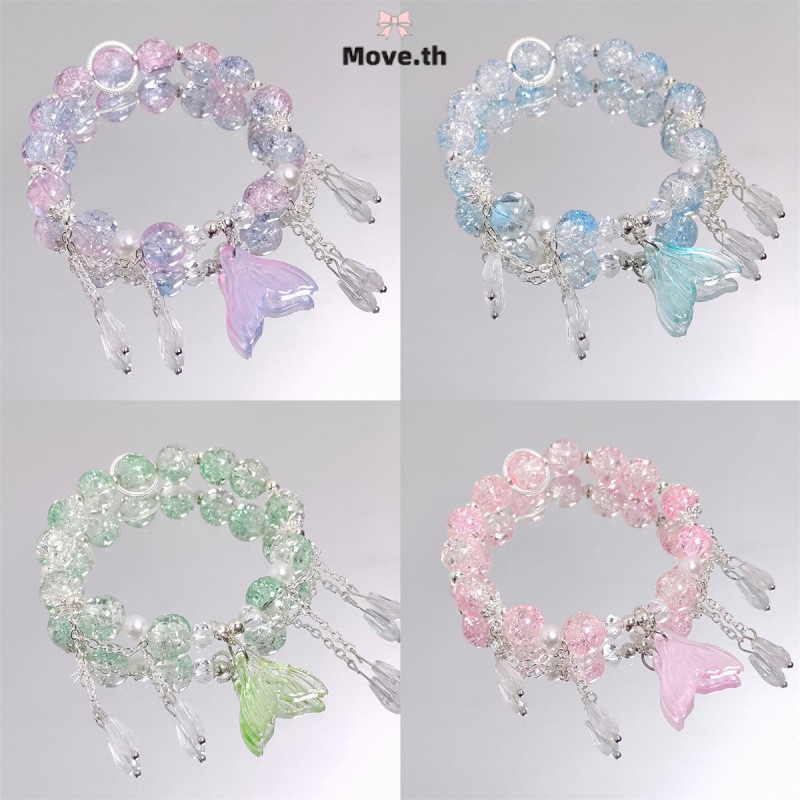 ในไทย-พร้อมส่ง✨สร้อยข้อมือ Super Fairy Sweet คริสตัลนางเงือก ดีไซน์เก๋ไก๋ สำหรับผู้หญิง-Move