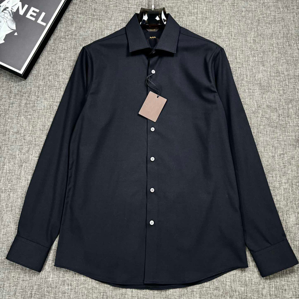 HPNX Zegna Wool Men's Warm Autumn Winter Long Sleeve Shirt Business Casual Shirt Formal Slim Fit