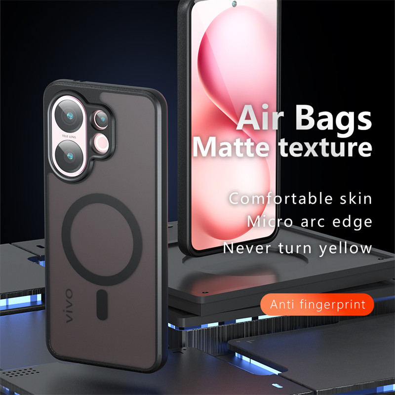 สําหรับ VIVO V60 5G กรณี Magentic Matte อะคริลิคกันชนสําหรับ VIVO V60 V 60 กันกระแทกไร้สายชาร์จ Hard Pc ฝาครอบ