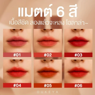 OUKEYA OLA LIP MATTE CREAM โอกิยะ โอล่า ลิปแมตต์ครีม เม็ดสีชัด กลบริมฝีปากคล้ำได้ ติดทนนาน