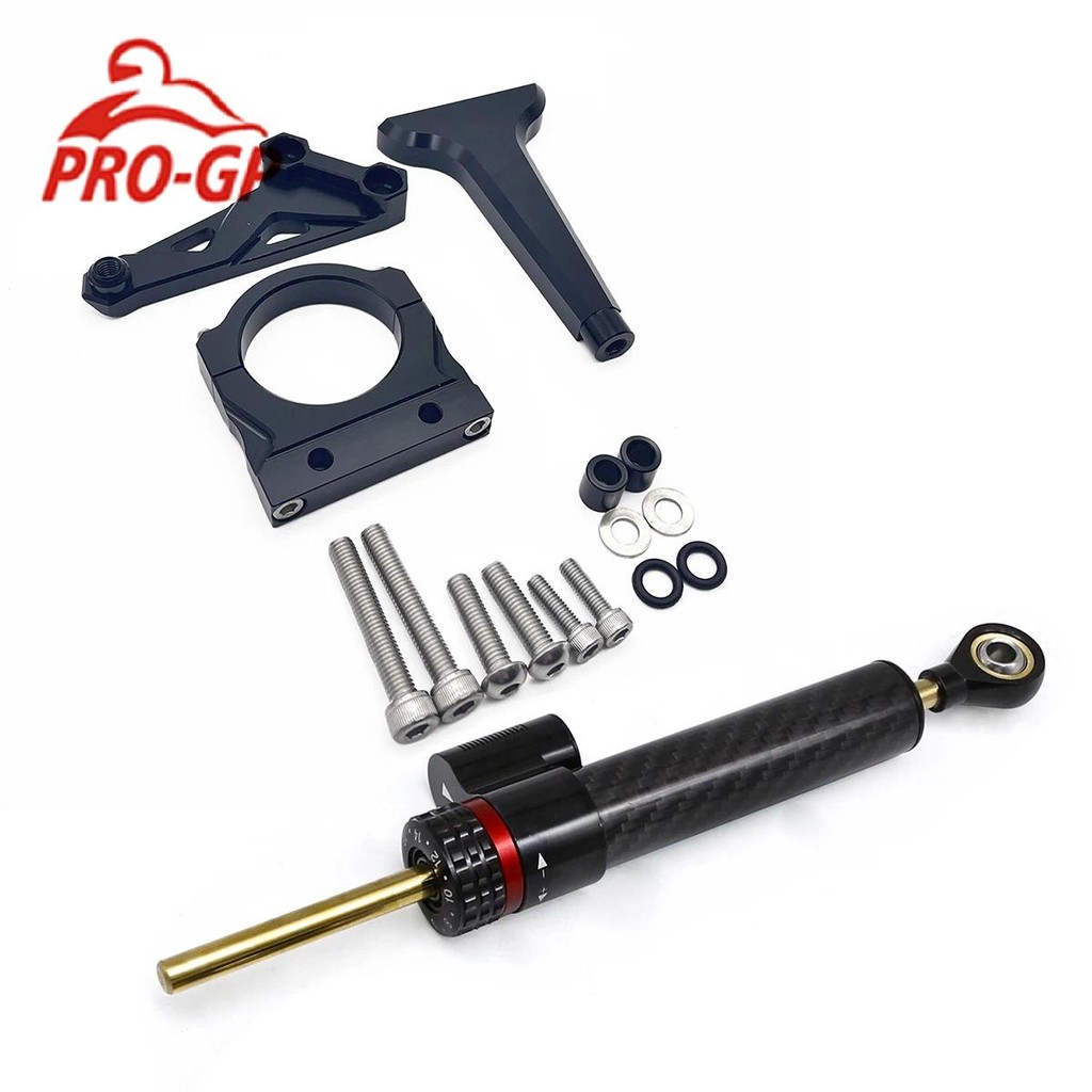 สําหรับ Kevo Colove KY500X KY400X KY500X 400X 500X CNC คาร์บอนรถจักรยานยนต์พวงมาลัย Damper Stabilize