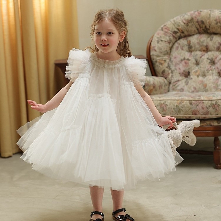 CODTutu ชุดเดรสยาวปานกลางชุดเดรสผ้าโปร่งนางฟ้าสําหรับ 1-12 ปีเด็กหญิงกระโปรงชั้นในเส้นด้ายกระโปรงตูกระโปรงสําหรับวันเกิดงานแต่งงานสีขาวชุดTulleชุดเจ้าหญิง