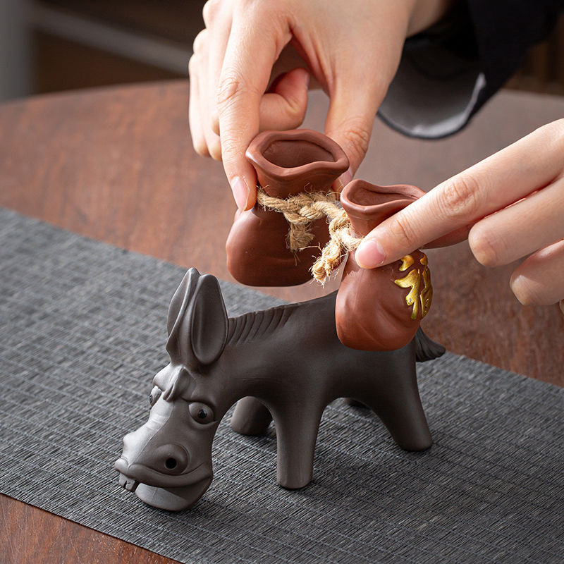 Yuxuan Purple Clay Tea Pet Donkey และ Blessing ตกแต่งชาเกมชา Art Handmade Treasure สามารถ Yuxuan