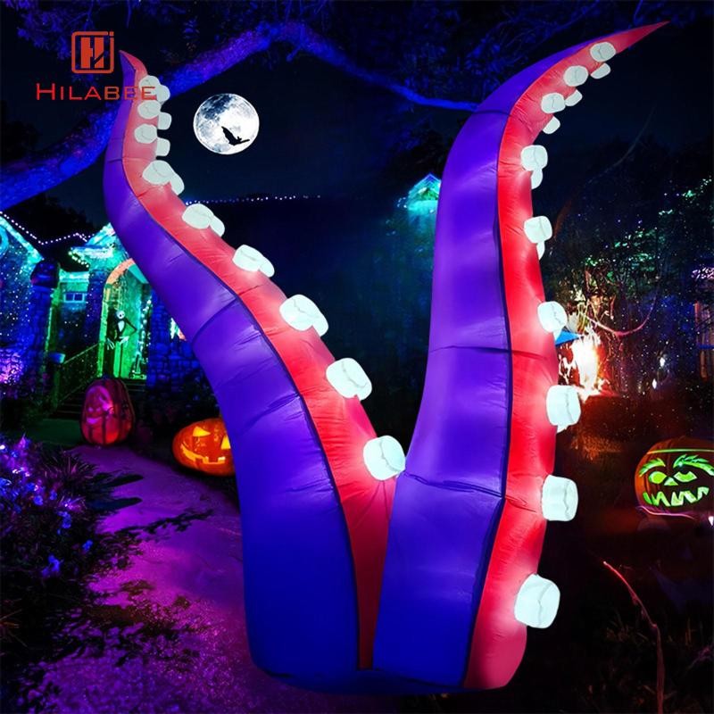 [hilabee] 152 ซม.Light up Inflatable Octopus Decor EU 220V ปลั๊กอเนกประสงค์ Xmas เครื่องประดับ
