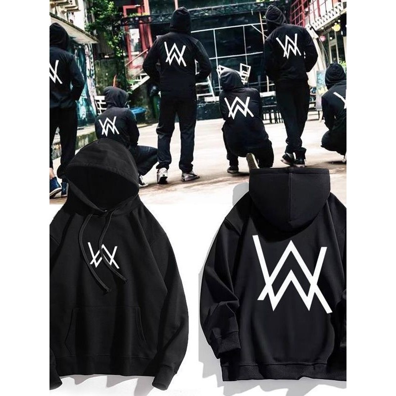 ฮิปฮอป เสื้อแขนยาวmc เสื้อสเวตเตอร์ Allen Walker alanwalker สไตล์เดียวกันเสื้อแจ็คเก็ตมีฮู้ดเน็ตแดงร