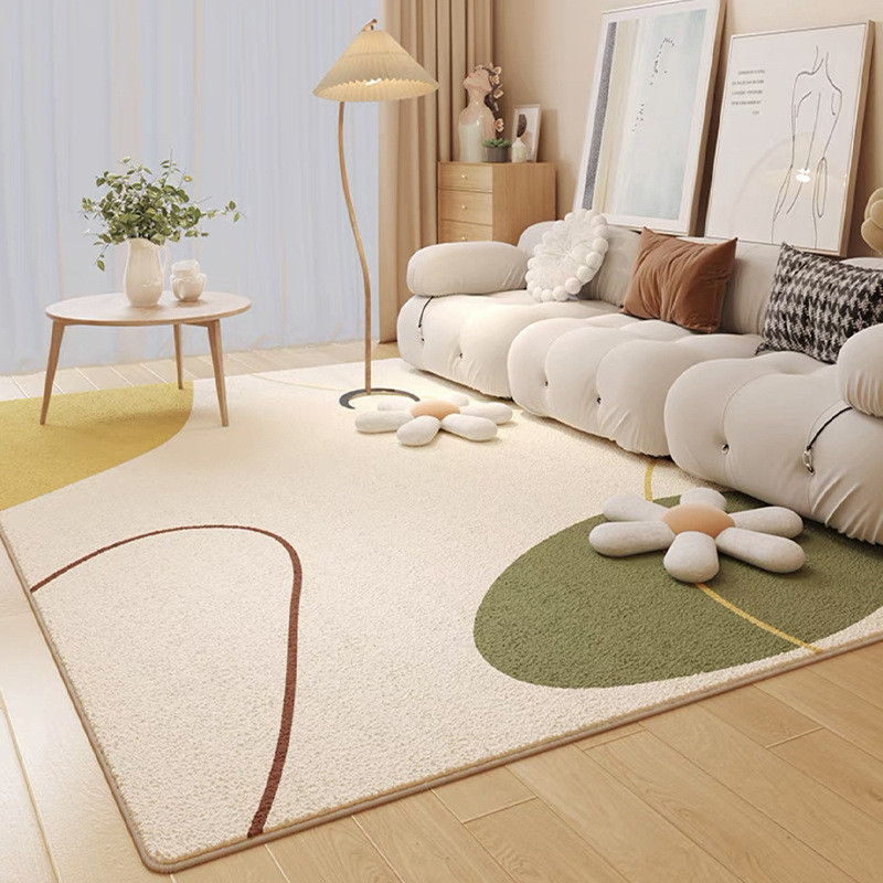 พรมห้องนั่งเล่นขนาดใหญ่ ลายสไตล์เงียบ เลียนแบบแคชเมียร์ ระบายอากาศได้ดี กันลื่นและทำความสะอาดง่าย ZP