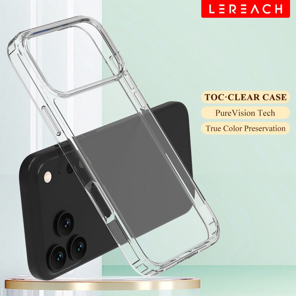 Lereach Crystal Clear เคสโทรศัพท์สําหรับ iPhone 17 Pro Max / iPhone Air / 17 Pro / 17 - กันกระแทกบางเฉียบ | กันรอย