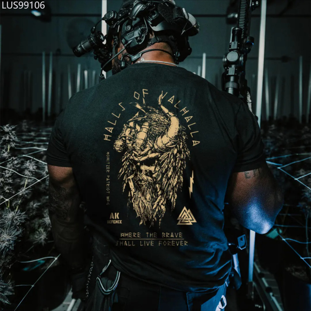 เสื้อยืดผู้ชายสไตล์ใหม่อเมริกัน Tough Guy ฤดูร้อน ออกแบบพิมพ์ลายเฉพาะสำหรับคนที่ชอบความทนทานและแฟชัน