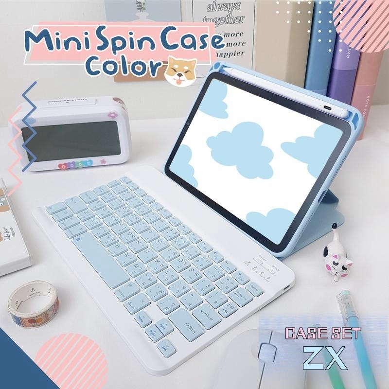 4IN1 เม้าส์บลูทูธ+IPAD KEYBOARD+ปากกาเขียนจอ+เคสipadใส่pencil FOR  ipad Gen7 8 9 Air4 5 Pro 11 เคสไอแพดหมุนได้360องศา