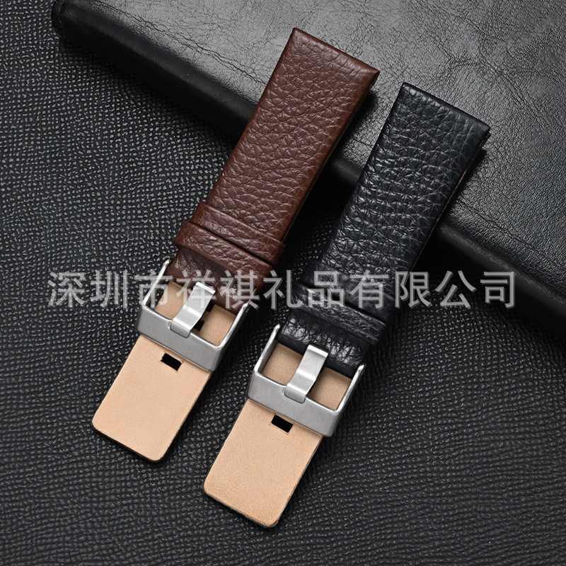 ขายร้อนลิ้นจี่ Grain Cowhide สายนาฬิกา 26/27/28/30 มม.เหมาะสําหรับ DZ7333 7348 43184.6