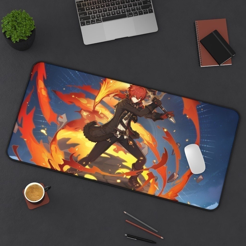 แผ่นรองเมาส์ แผ่นรองเมาส์ Impact Pad Genshin แผ่นรองโต๊ะ | อะนิเมะ Diluc