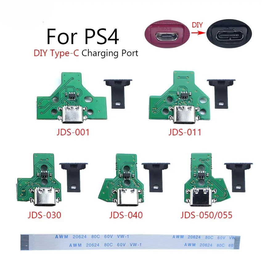 คุณภาพสูงสําหรับ Sony PS4 JDS-055 050 040 030 011 001 Controller DIY Type-C ชาร์จพอร์ตซ็อกเก็ตแผงวงจรพร้อมสาย Flex