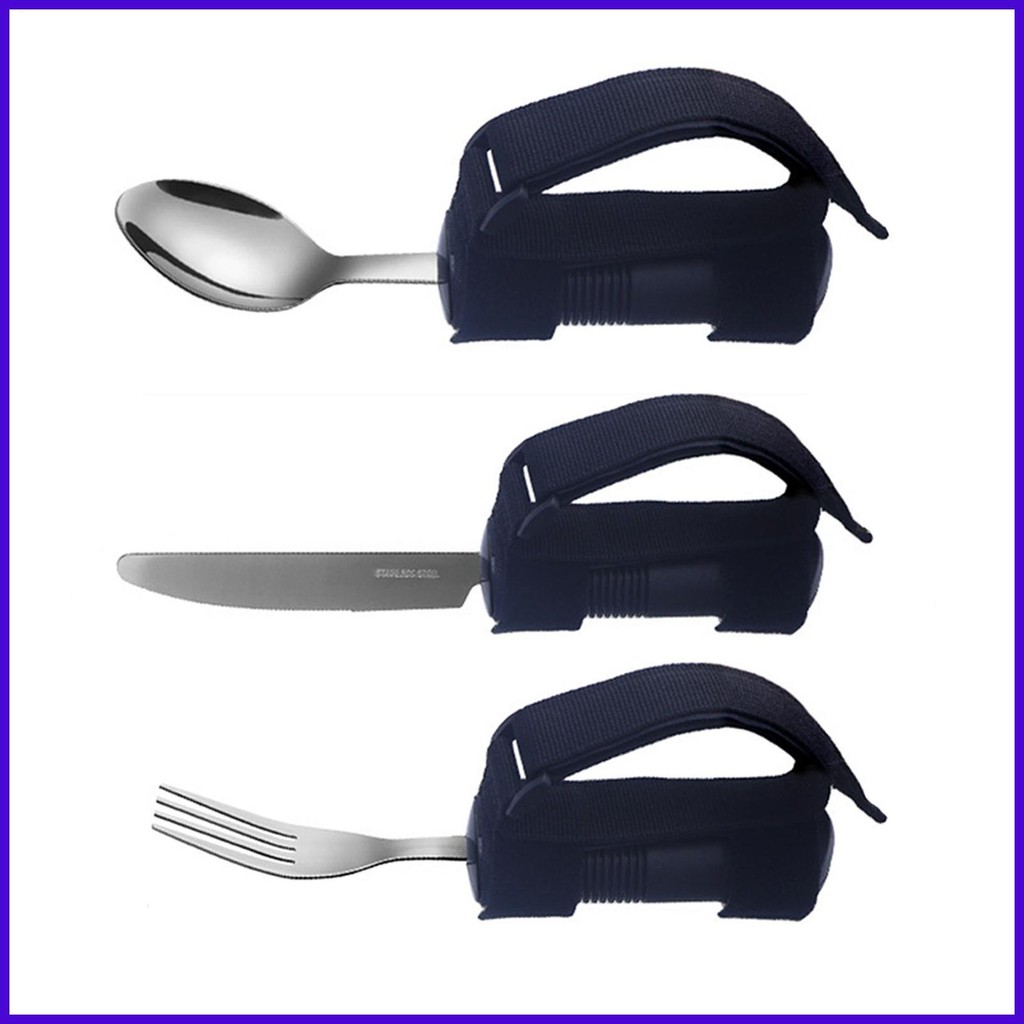 Adaptive Utensils สําหรับ Hand Tremors 3X Adaptive ผู้สูงอายุช้อนส้อมสําหรับ Hand Tremors Adaptive F