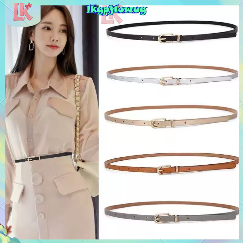 เข็มขัดแฟชั่นผู้หญิง สไตล์บางเฉียบ รัดเอวพร้อมตัวล็อค PIN ปรับได้ วัสดุ PU คุณภาพสูง เหมาะสำหรับกางเกงยีนส์ ฤดูร้อนนี้