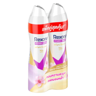 Rexona เรโซนา สเปร์ย วิตามิน + ไบรท์ ซากุระ ลูมินัส แอนติเพอสไปแรนท์ 135 มล. แพ็คคู่