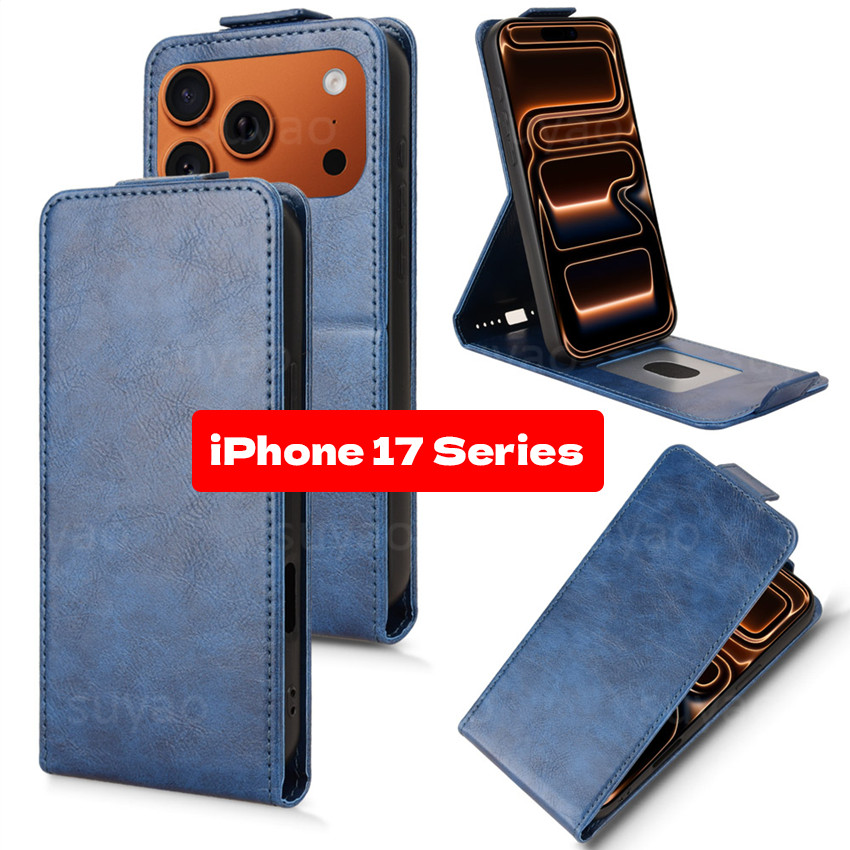สําหรับ iPhone 17 Pro Max Air ProMax 2025 ฝาครอบแนวตั้งเคสโทรศัพท์ Retro ปลอกหนัง iPhone17ProMax iPhone17 กระเป๋าสตางค์ช่องเสียบการ์ดขาตั้งแฟชั่นหรูหรากันกระแทกปกอ่อน