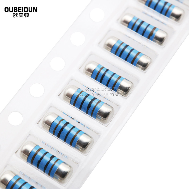 0204 0207 ชิปแหวนสีทรงกระบอกเวเฟอร์ Resistor 18 Om 20R 22R 24R 27R 30R 1%
