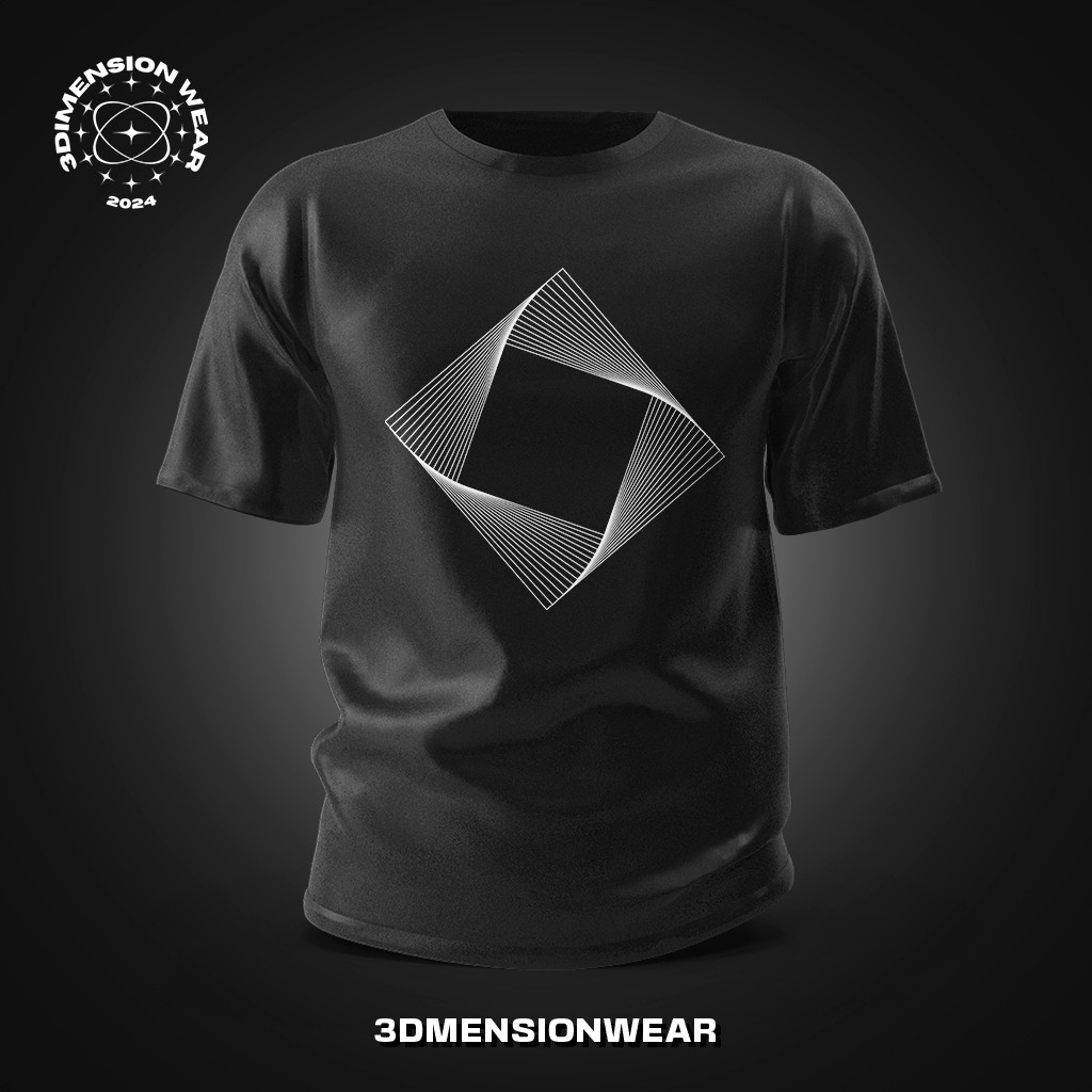 เสื้อยืด 3DD Square Monochrome Premium Distro - DT0491